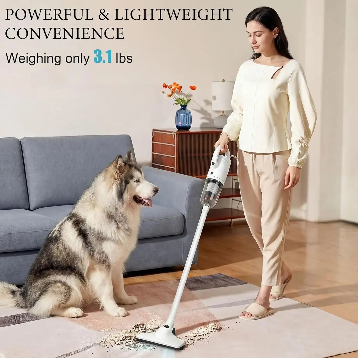 Lightweight Corded Stick Vacuum Cleaner, 2-in-1 Handheld with Floor Brush & Crevice Tool, 13 ft Cord, HEPA Filter Peaceful Pleasures Health and Wellness