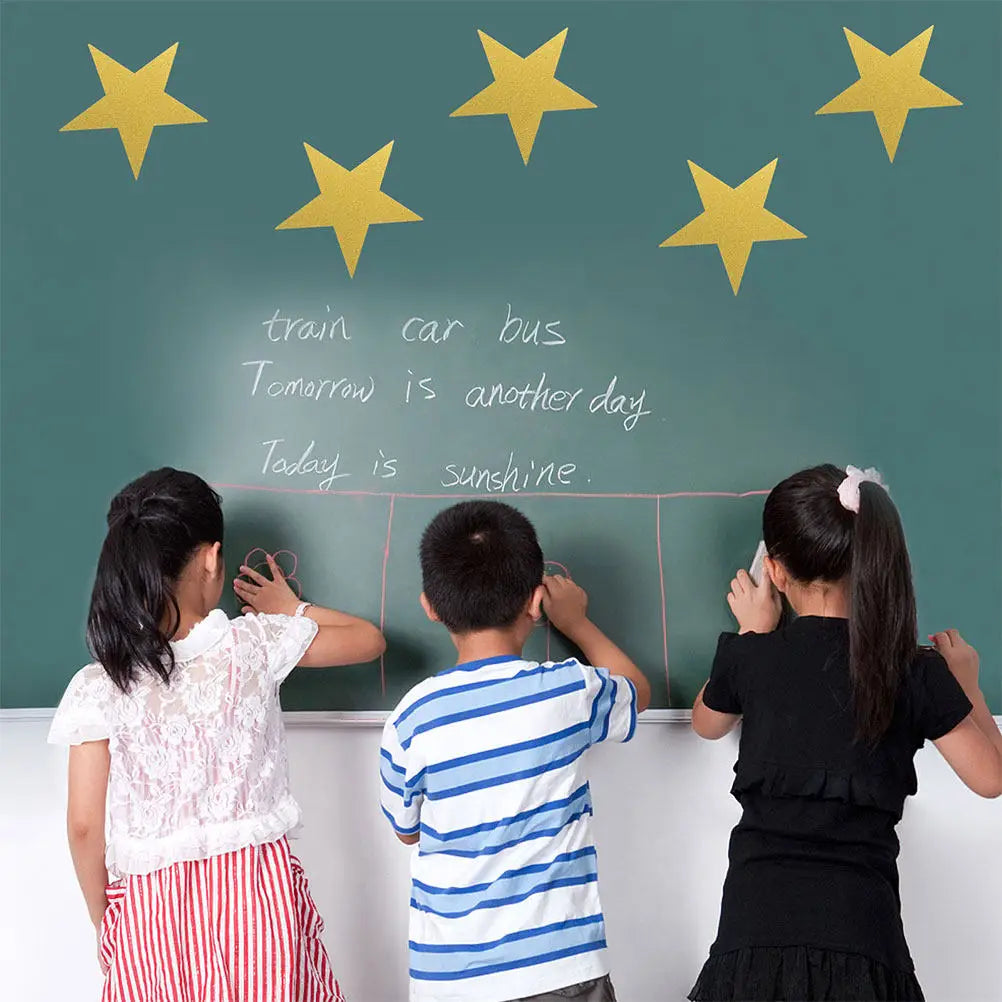 24Pcs Gold Glitter Paper Star Cutouts Large Double Sided Star Decorations Bulletin Board Classroom Party Supplies Peaceful Pleasures Health and Wellness