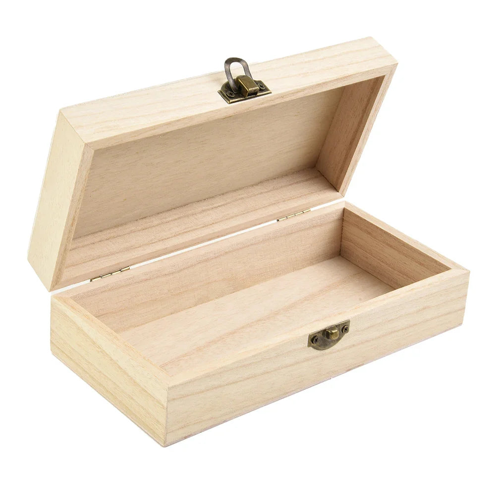 Retro Wooden Jewelry Box with Lock | Vintage Desktop Organizer
