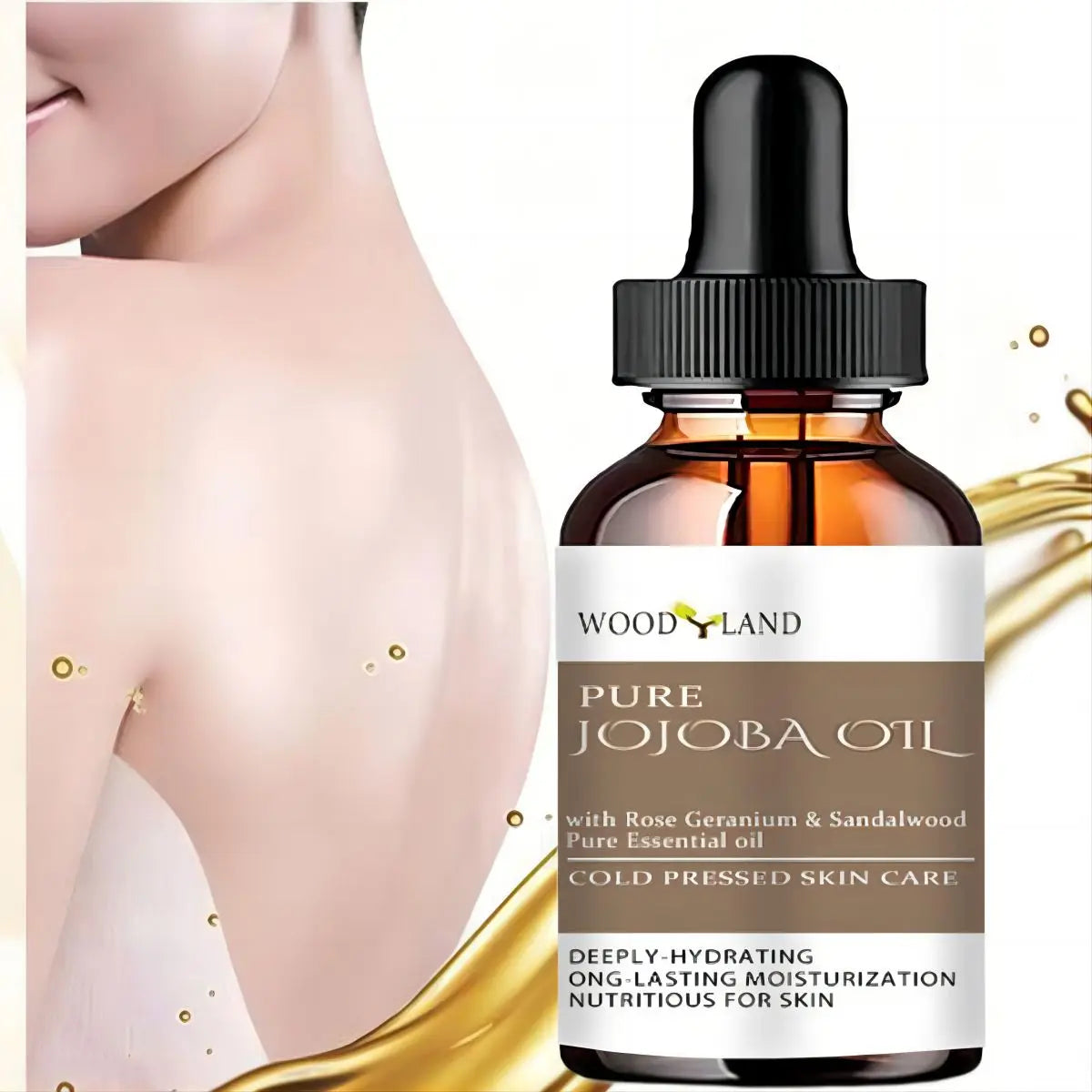TRSTAY Pure Jojoba Oil Rose Geranium & Sandalwood Face Oil