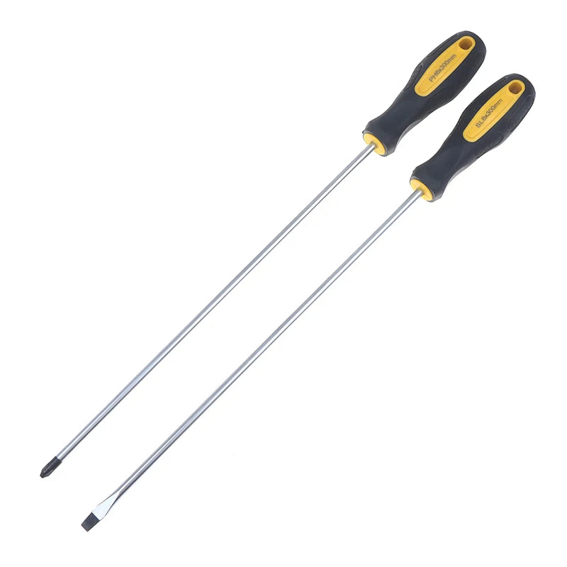 High Quality 6*300mm Long Handle Screwdriver Slotted Cross Head Magnetic Screwdriver Bit Anti Slip Screw Driver Bolt Driver Tool Peaceful Pleasures Health and Wellness
