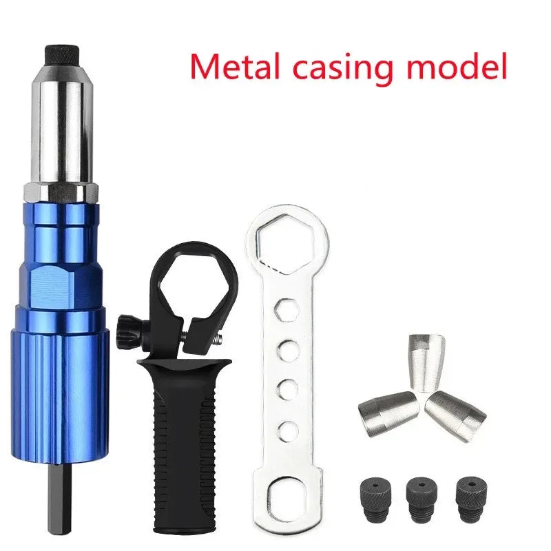 Electric Rivet Gun Drill Adapter | 2.4–4.8mm Blind Rivet Tool Peaceful Pleasures Health and Wellness Metal version