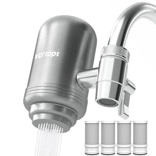 HOMEFISH Stainless Steel Faucet Tap Water Filter Purifier System, NSF Certified Reduces Lead, Chlorine & Bad Taste Kitchen Peaceful Pleasures Health and Wellness