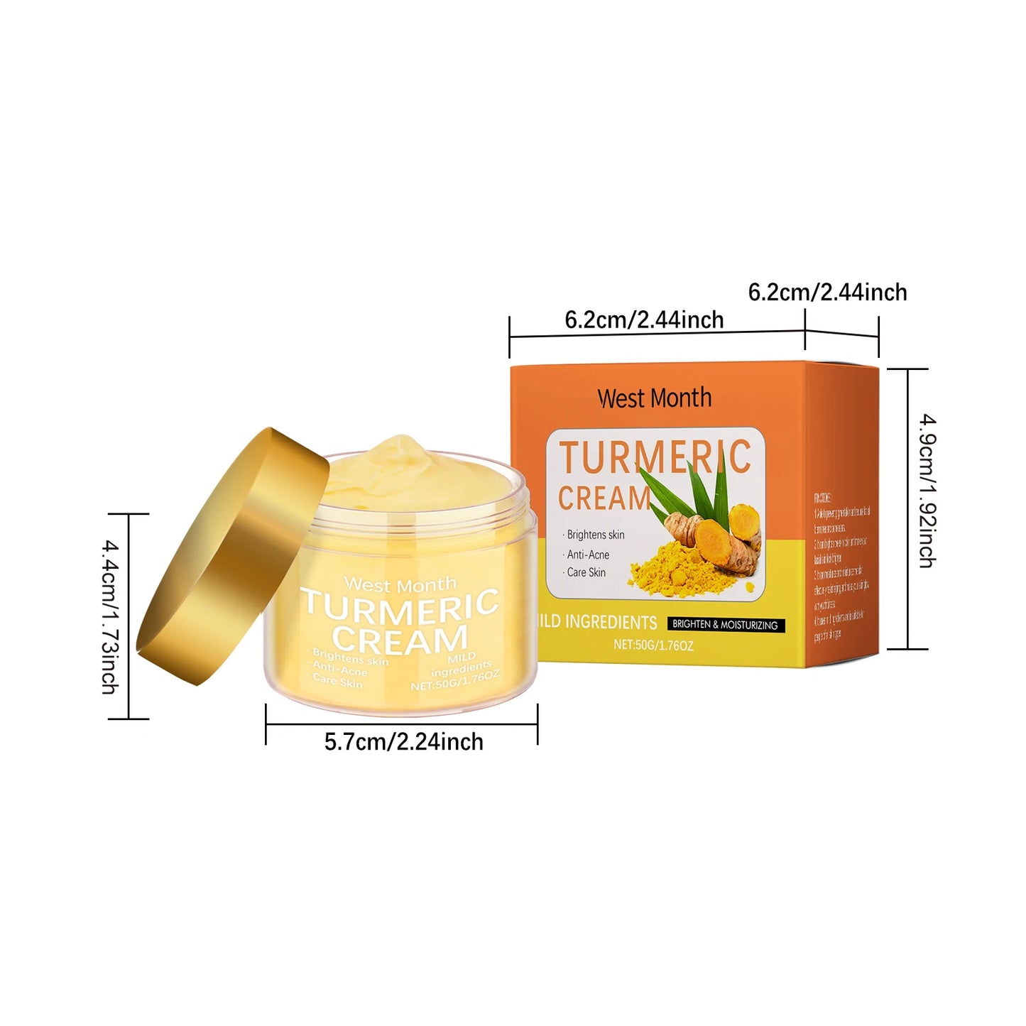 Turmeric Brightening Skincare Set – Kojic Acid Serum & Cream
