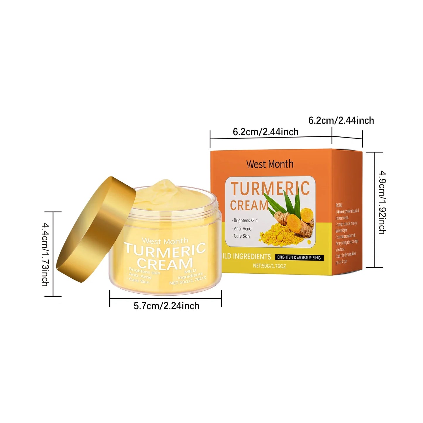 Turmeric Brightening Skincare Set – Kojic Acid Serum & Cream