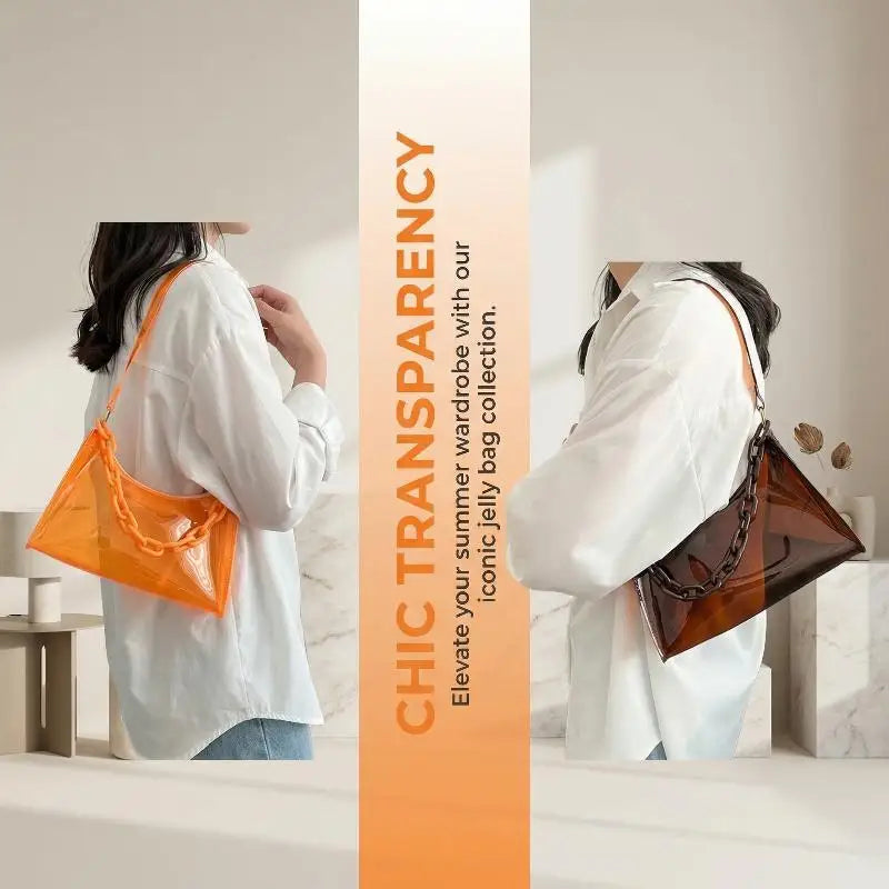 Clear Jelly Shoulder Bag – Transparent PVC Messenger Purse