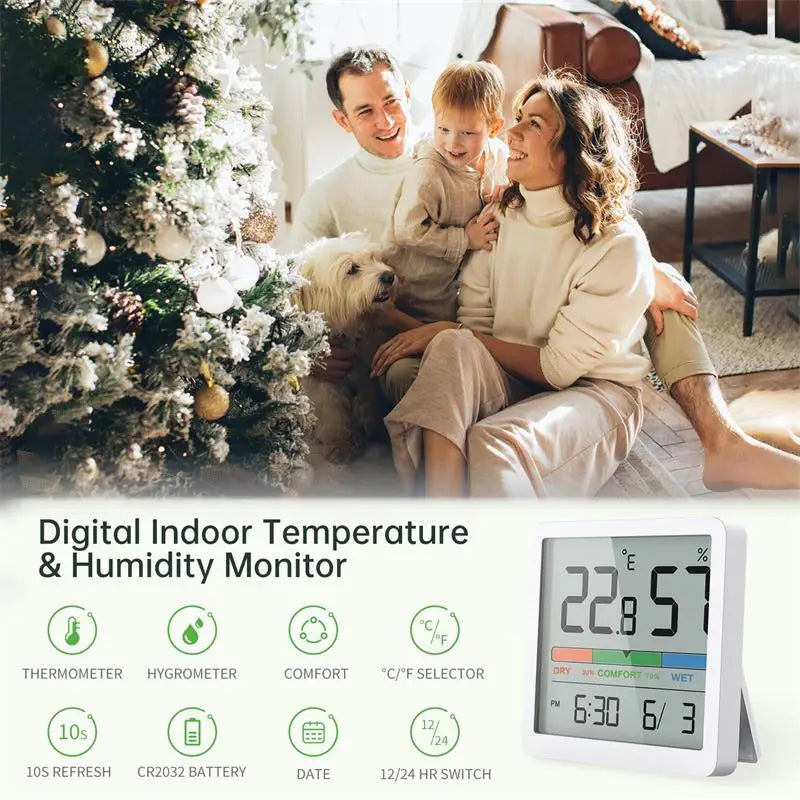 New Digital Home Indoor Temperature Humidity Meter LCD Digital Thermometer Hygrometer Sensor Gauge Weather Station Peaceful Pleasures Health and Wellness
