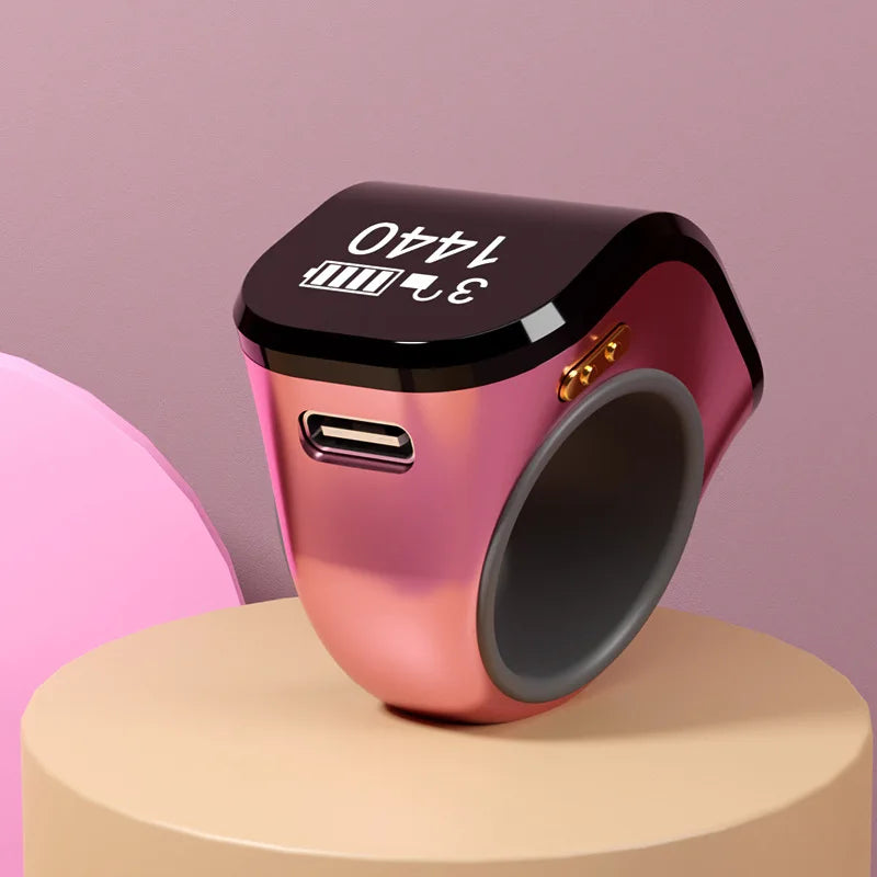 Counter Oled Ring with Usb Type-C Charging Port Touch-Activated Counter Peaceful Pleasures Health and Wellness