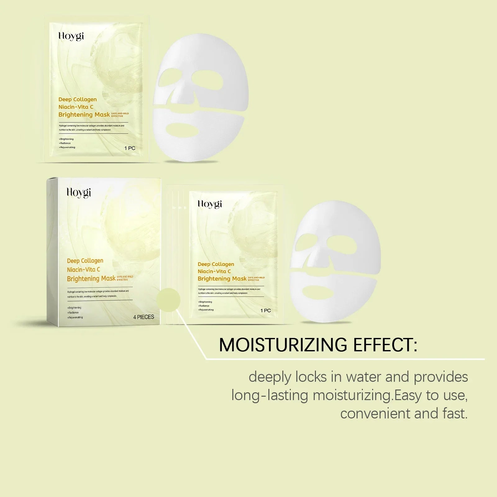 Vitamin C Mask Dark Spot Remover Skin Rejuvenation Smooth Pores Anti Aging Moisturizing Brightening Hyaluronic Acid Facial Mask Peaceful Pleasures Health and Wellness
