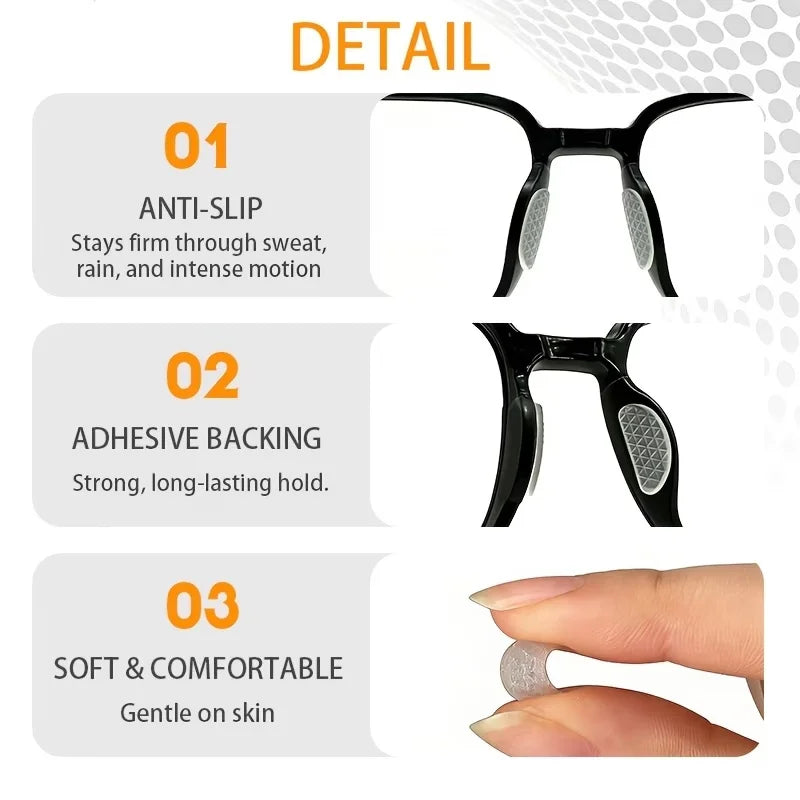 Eyeglasses Anti Slip Nose Pads Silicone Adhesive Glasses Cushion