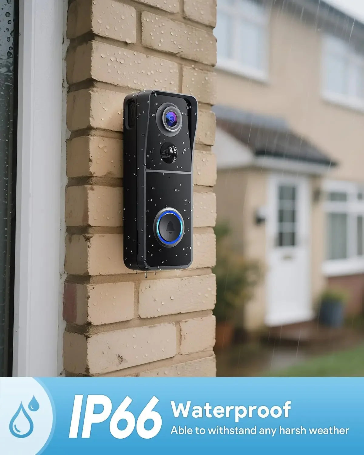 Wireless 2K HD Video Doorbell with Night Vision, Two-Way Audio, Motion Detection, IP66 Waterproof, Alexa Compatible Peaceful Pleasures Health and Wellness
