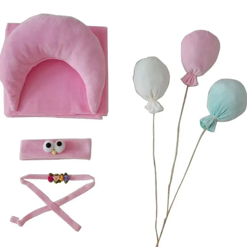 Newborn Photography Props Set – Moon Pillow, Blanket & Headbands