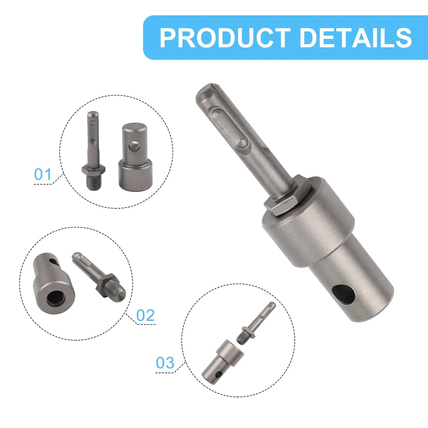 Earth Auger Adapter – 4-Type SDS Drill Bit Arbor Connector