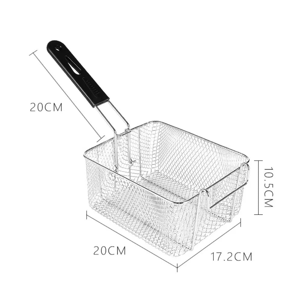 Stainless Steel Square Frying Mesh Basket | Large Capacity