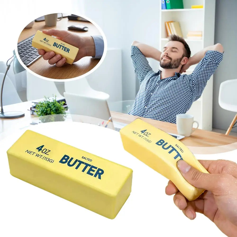 Super Soft Butter Squishy Stick Slow Rebound Wet Pinch Toys Decompress Simulation Butter Strips Portable Office Relaxation Toys Peaceful Pleasures Health and Wellness