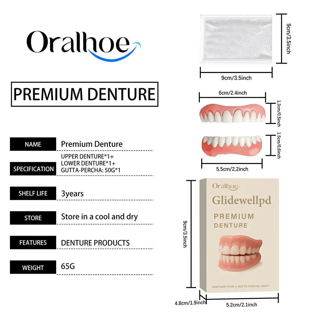 Silicone Denture Set Comfortable Beautify Repair Interdental Teeth Gaps Enhance Smile Reusable Premium Healthy Denture Care Set Peaceful Pleasures Health and Wellness