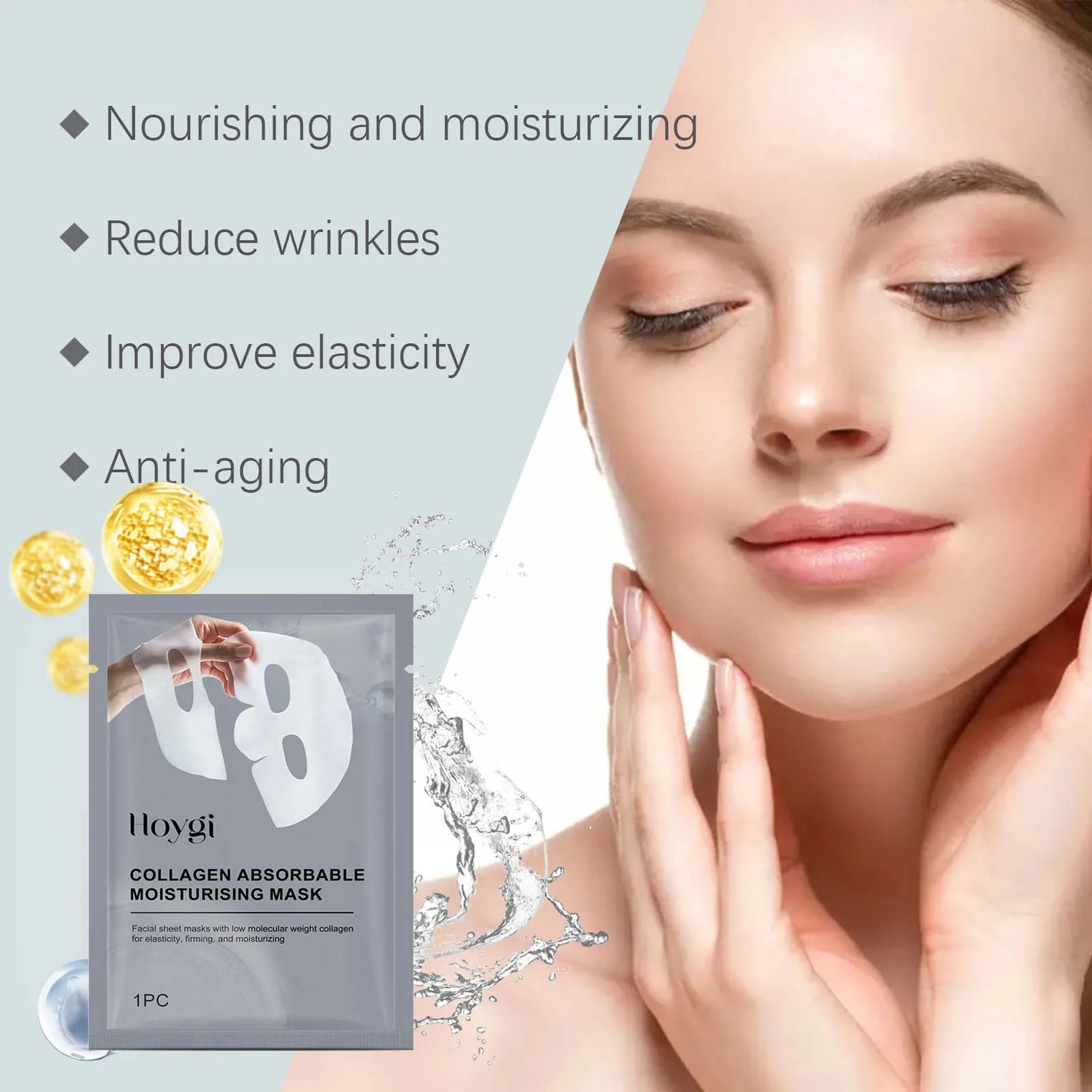 Hoygi Collagen Sheet Mask – Hydrating, Pore-Minimizing & Anti-Aging