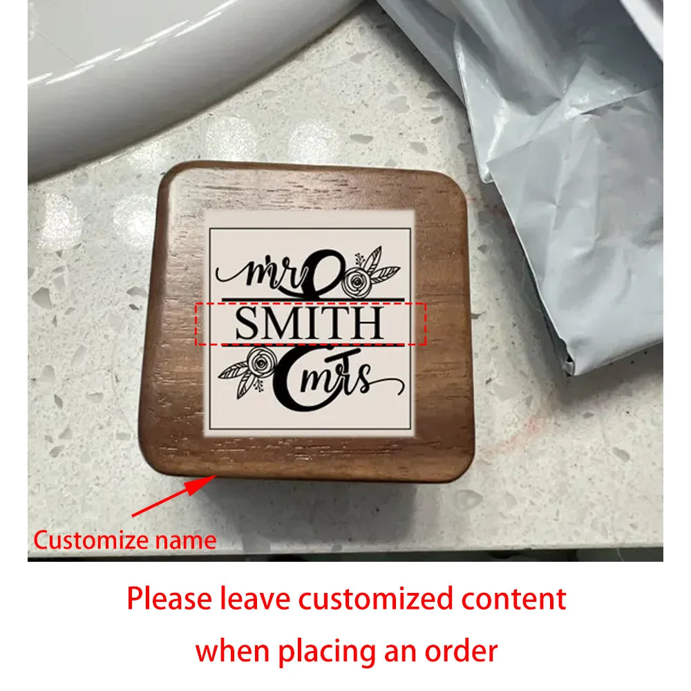 Personalized Engraved Wooden Wedding Ring Box | Proposal Gift Wooden Ring Box Peaceful Pleasures Health and Wellness ARing Box 1PCS