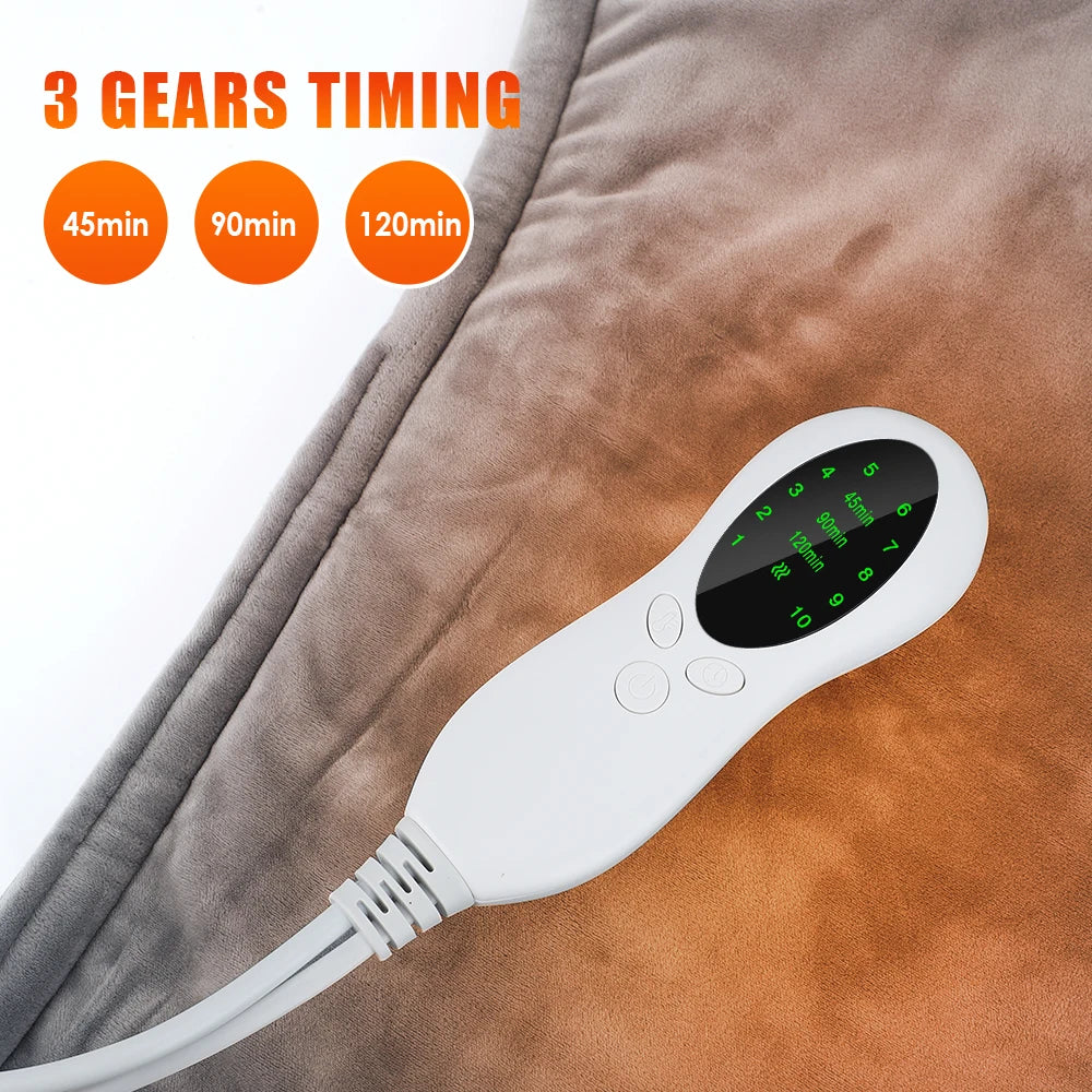 60*90cm Electric Heating Pad Heated Velvet Blanket for Bed Sofa Office Warm Winter Thermal Vest Back Shawl Abdomen Warmer Peaceful Pleasures Health and Wellness