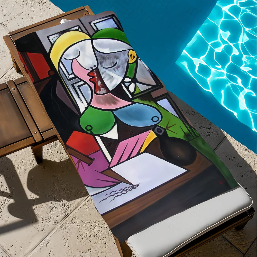 Pablo Picasso Art Quick-Dry Beach Towel | Soft Pool & Travel Art Beach Towel Peaceful Pleasures Health and Wellness z4 STJ40x70CM