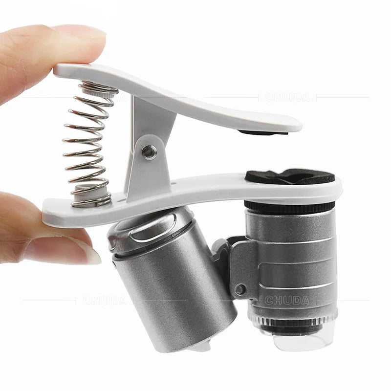 60X Mini Microscope Mobile Phone Microscope Magnifier Universal Clip-On Phone Magnifying Len for Coins Currency Peaceful Pleasures Health and Wellness