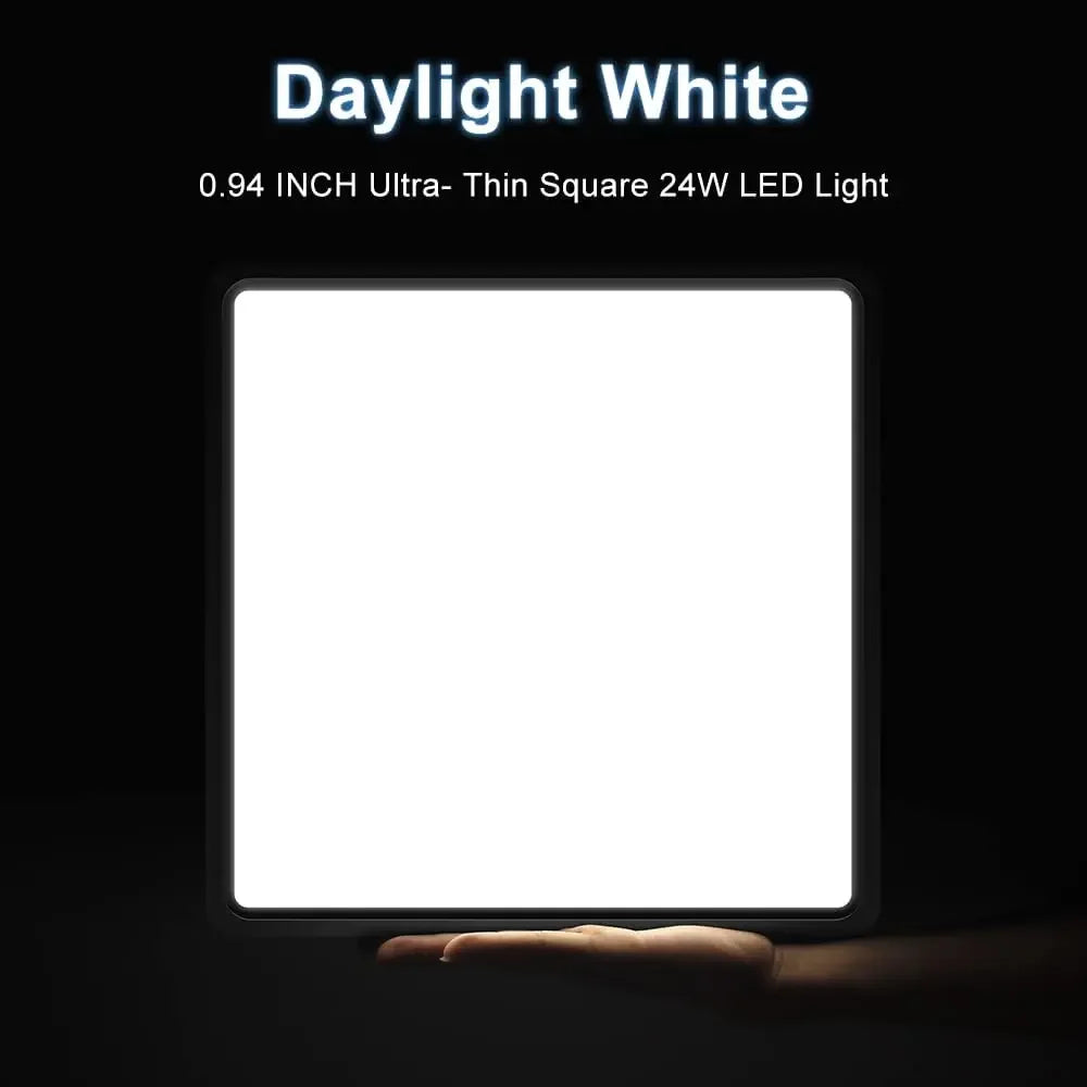 RUNTOIN Ultrathin LED Flush Mount Ceiling Light 24W 36W Square