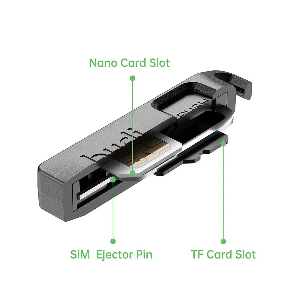 BUDI SIM TF Card Slot Storage Box With Mobile Phone Card Ejector Pin Anti-Lost Lanyard Universal Phone Ejector Pin SIM Card Tray Peaceful Pleasures Health and Wellness Default Title
