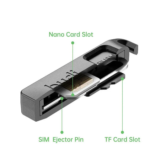 BUDI SIM TF Card Slot Storage Box With Mobile Phone Card Ejector Pin Anti-Lost Lanyard Universal Phone Ejector Pin SIM Card Tray Peaceful Pleasures Health and Wellness Default Title