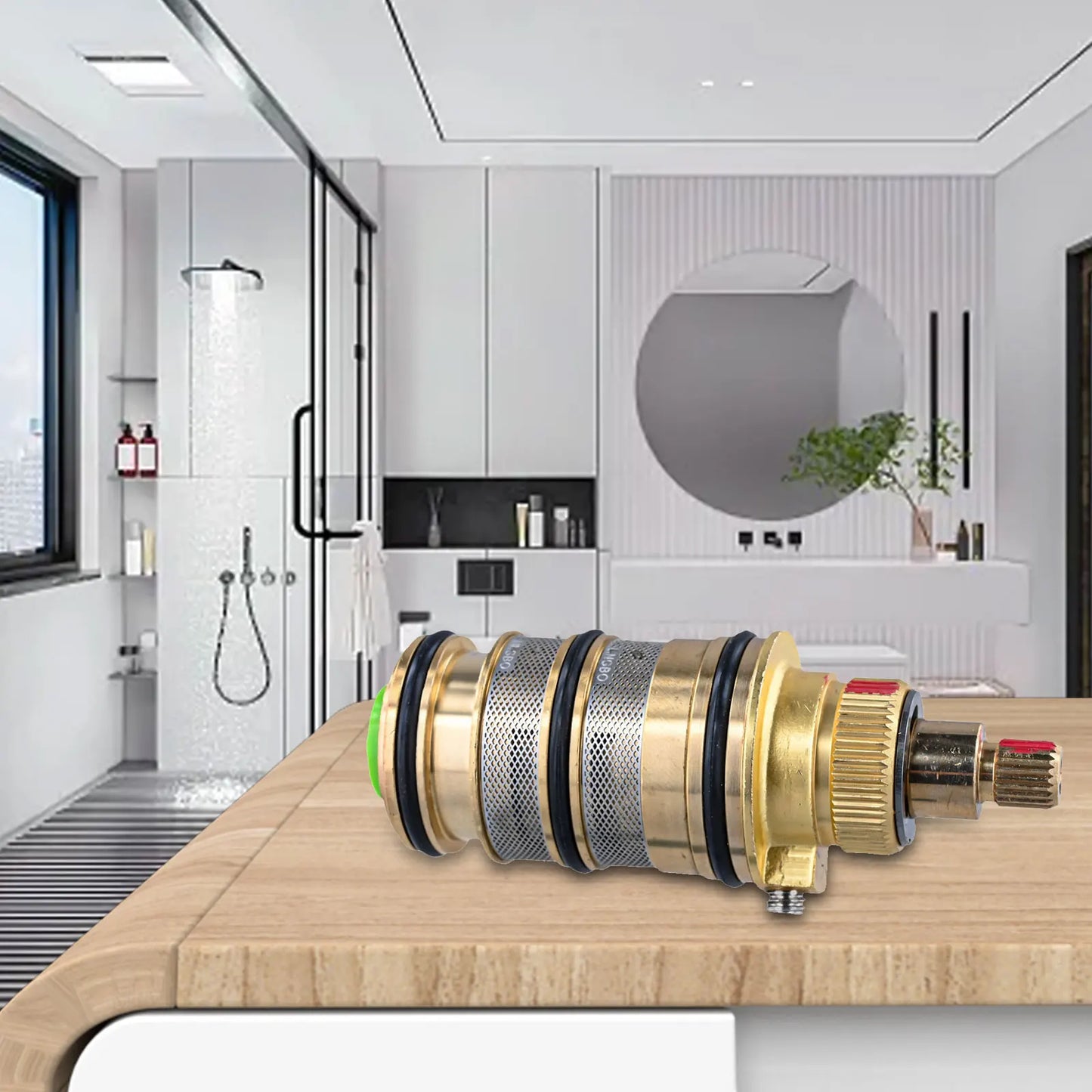 Solid Brass Thermostatic Mixing Valve | Safety Override Knob