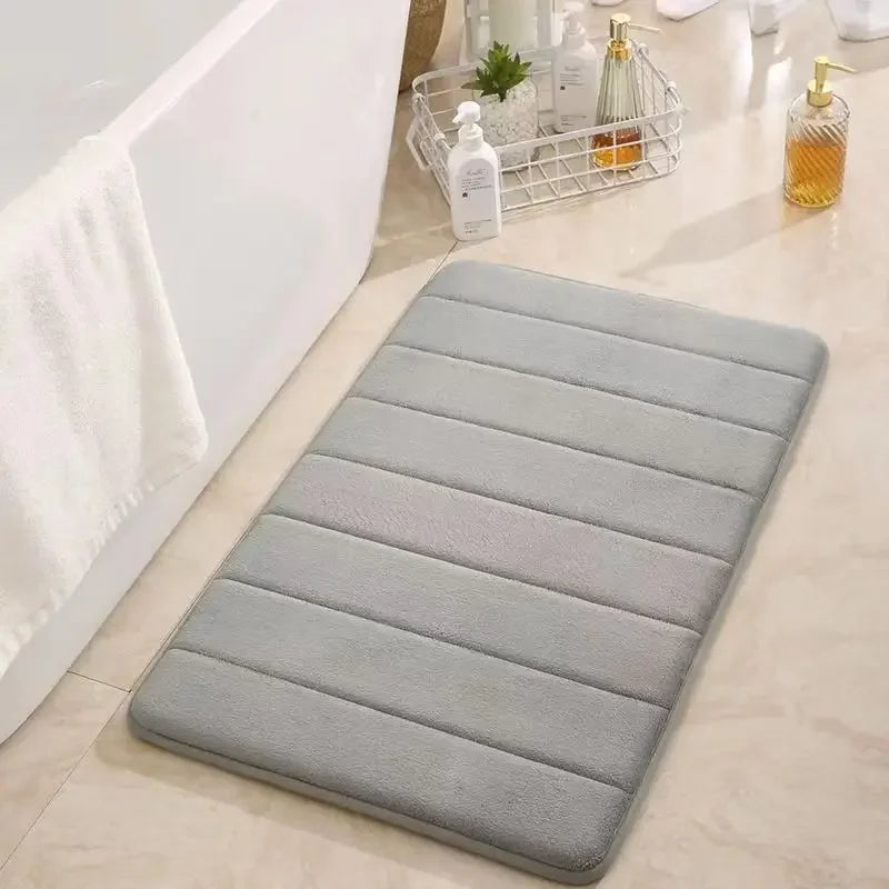 Anti-Slip Coral Velvet Bathroom Mat 60×40cm | Absorbent Rug