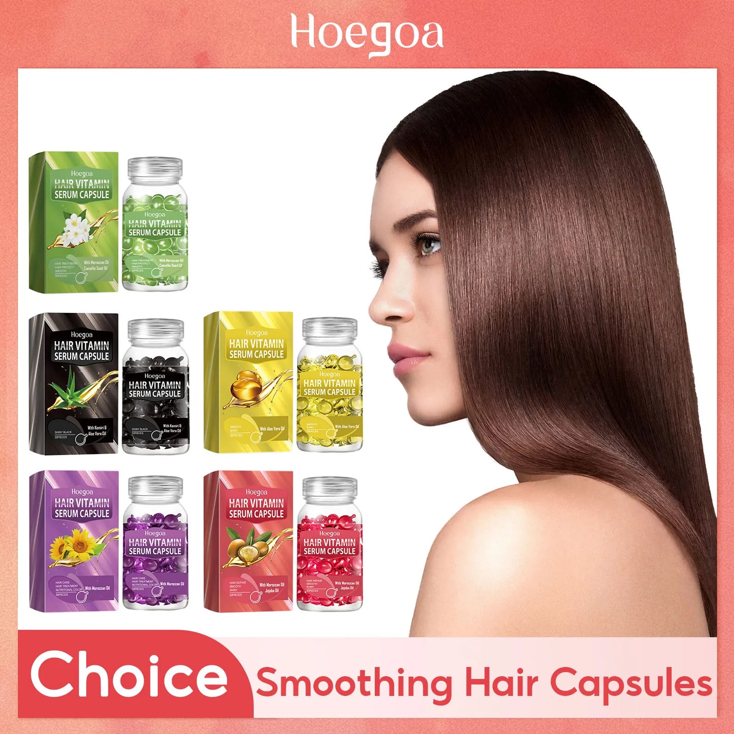 HOEGOA Moroccan Hair Vitamin Capsules – Nourishing Repair Essence
