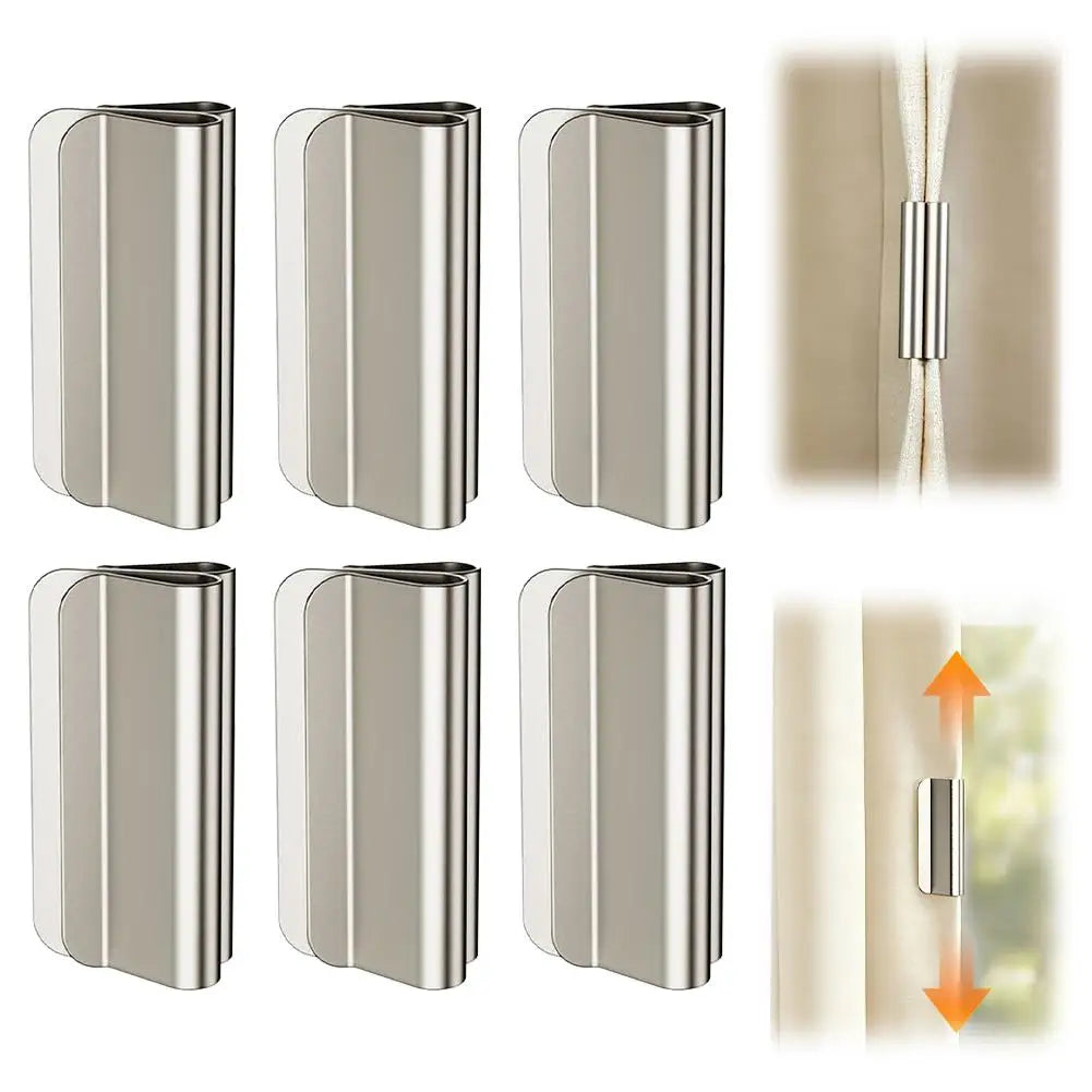 6/10Pcs Strong Magnetic Curtain Clips for Prevent Light Leaking Keep Curtain Closed for Home Bedroom Office Curtain Draperies Peaceful Pleasures Health and Wellness 6pcs