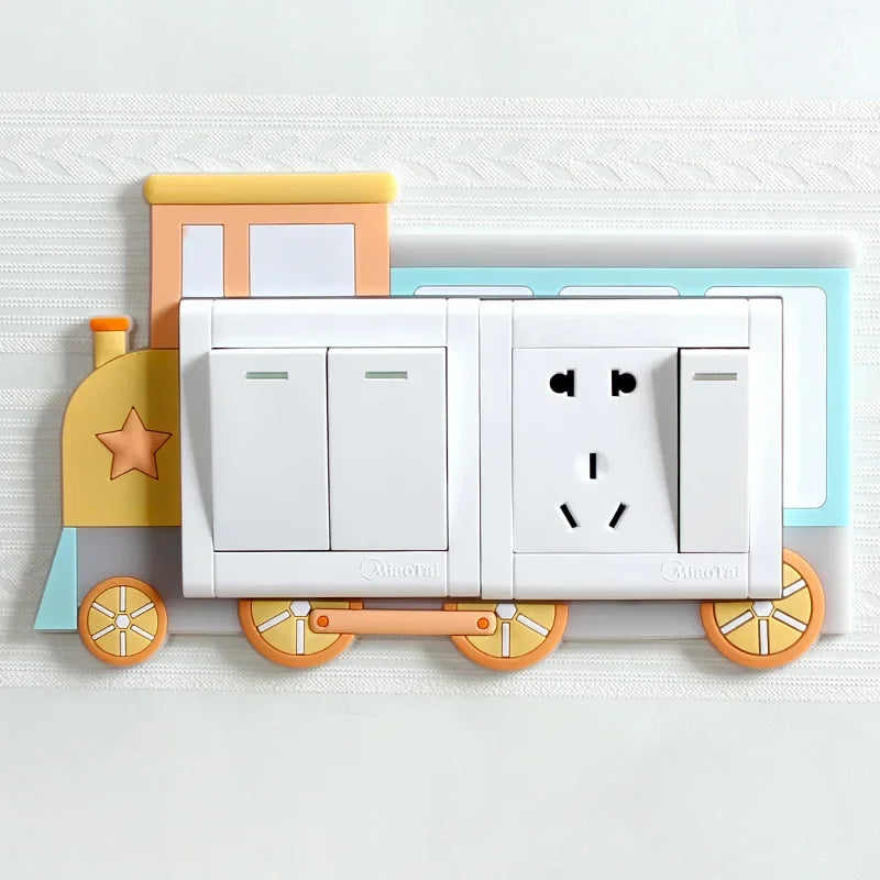 1pcs Children Bedroom Switch Stickers Home Decoration Luminous Silicone Switch Covers Kawaii Cartoon Animals Switch 3D Stickers Peaceful Pleasures Health and Wellness type20