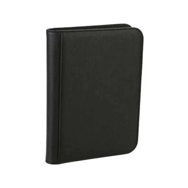 PU Leather 160 Pockets Cards Side Loading Binder TCG Game Zipper Card Album With 4 Sealed Fixed Pockets Pages For MG/PKM/FOW/YGO Peaceful Pleasures Health and Wellness Black