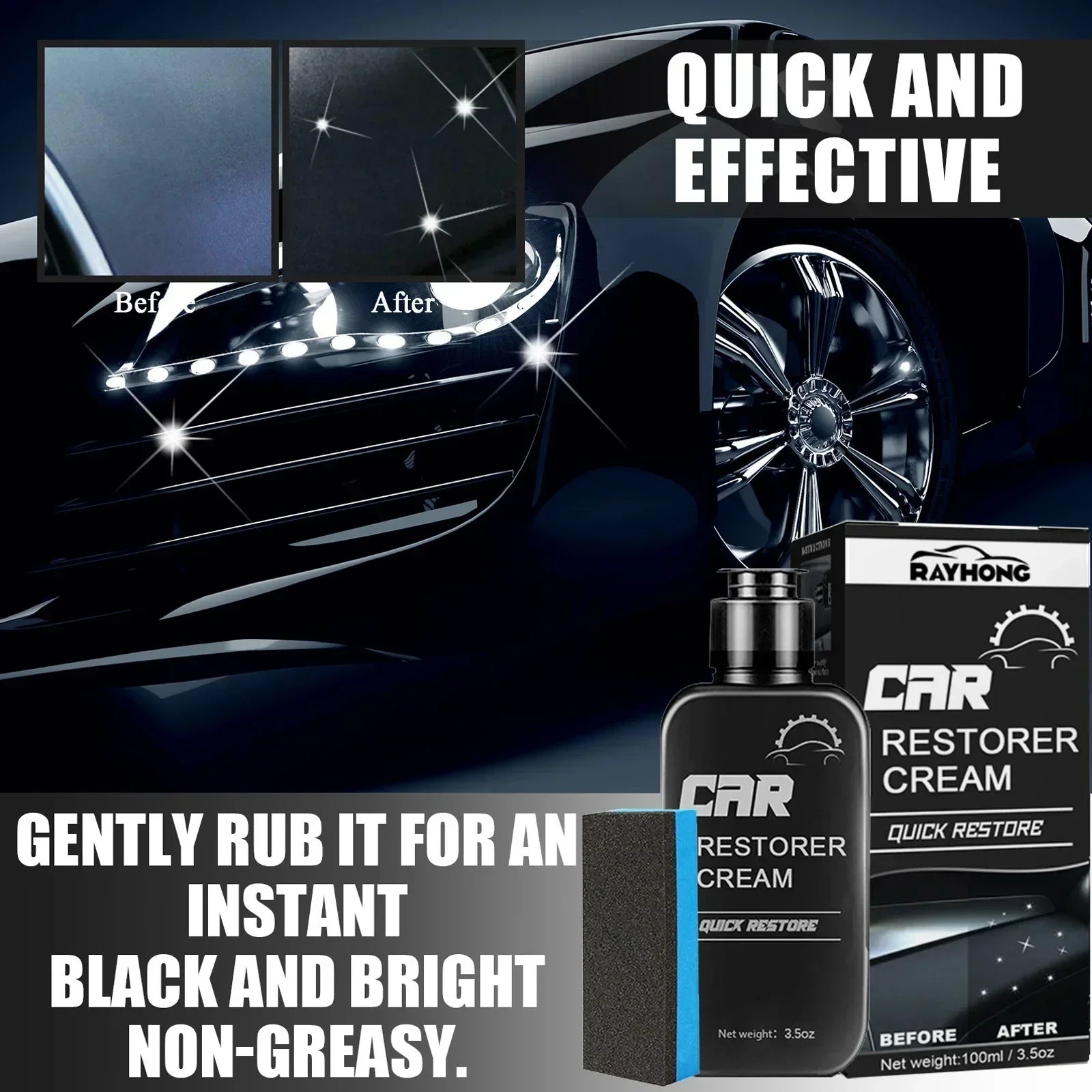 100ml Plastic Parts Retreading Agent Leather Parts Wax Instrument Panel Restorer Cream with Sponge for Car Accessories Peaceful Pleasures Health and Wellness