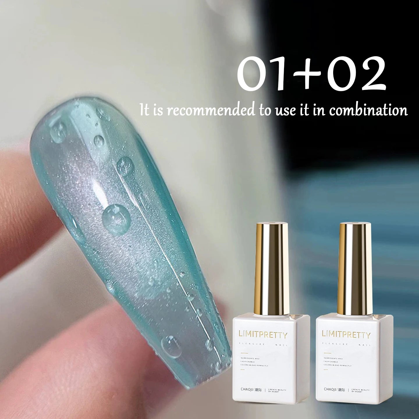 3D Water Drop Nail Gel Set – Crystal Dew Effect & Top Coat