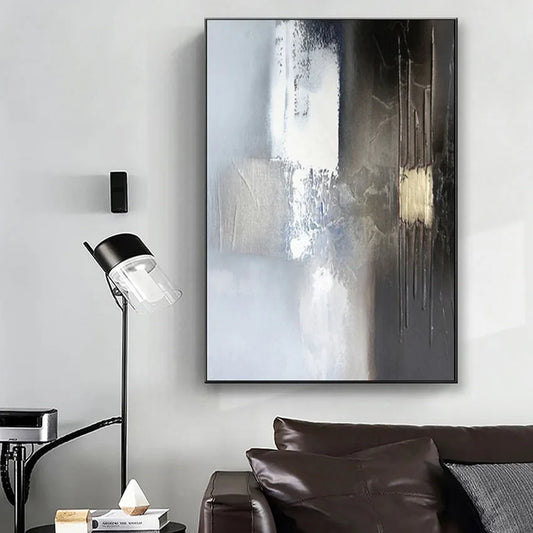 Nordic Abstract Hand-Painted Oil Painting | Canvas Wall Art Oil Painting Wall Art Peaceful Pleasures Health and Wellness no frame 130cmx250cm