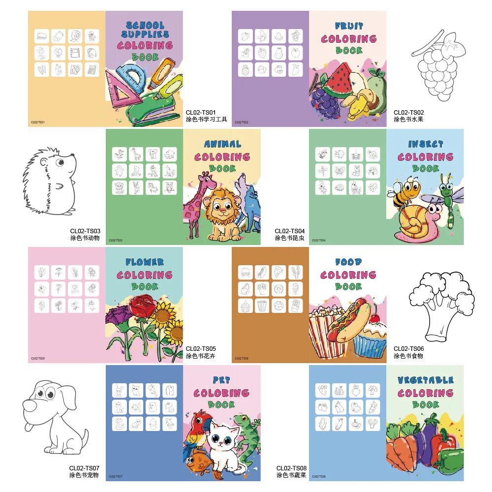 Coloring Books Kids Cartoon Doodle Party Theme Drawing Pages Festival