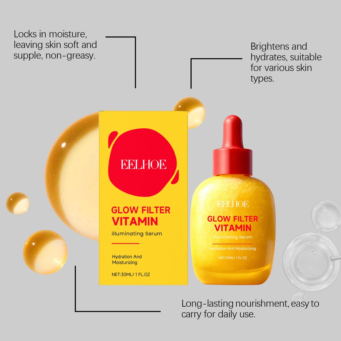 Vitamin C Serum with Bakuchiol, Niacinamide & Hyaluronic Acid