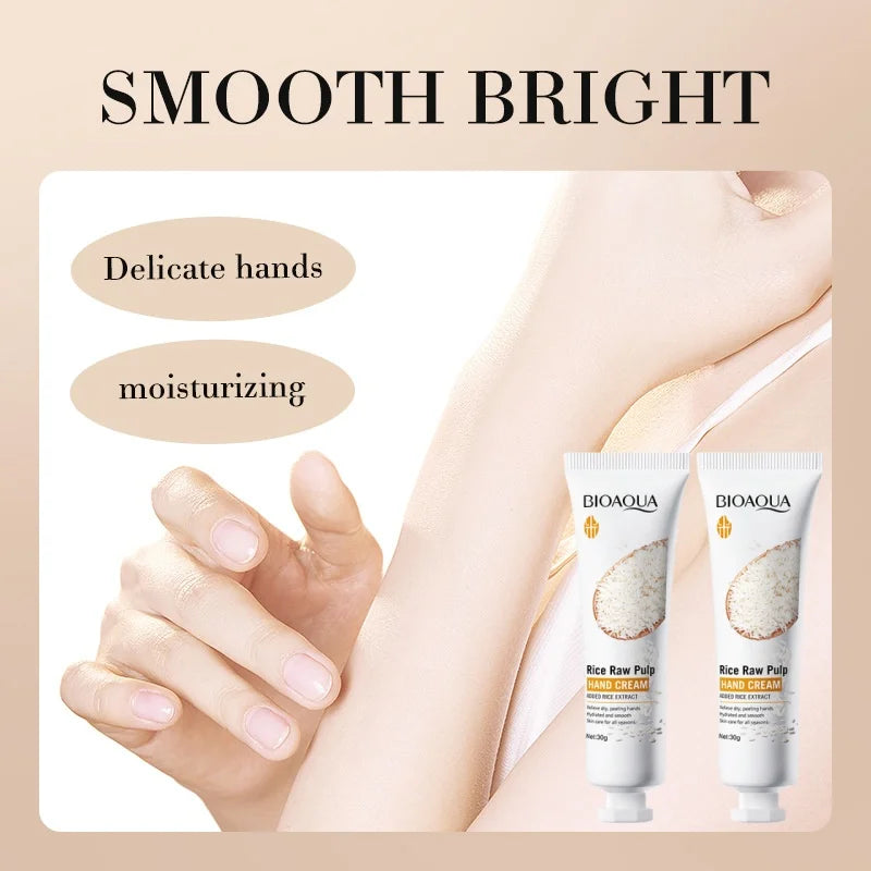BIOAOUA Rice Extract Hand Cream – Moisturizing, Non-Greasy 30g