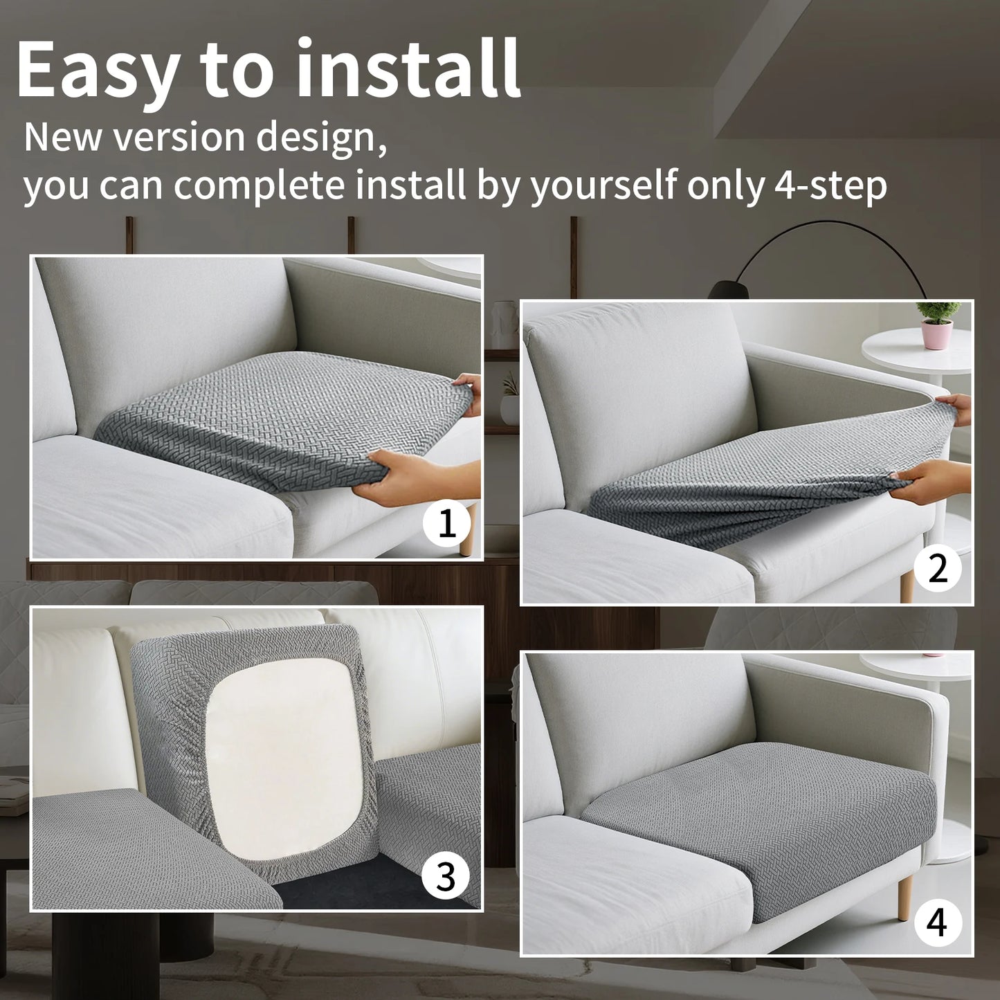 Sofa Seat Cushion Slipcovers 1Pc Soft Protector Cover Removable Furniture Covers Jacquard Patio Chair Anti Slip Anti-dust Covers Peaceful Pleasures Health and Wellness