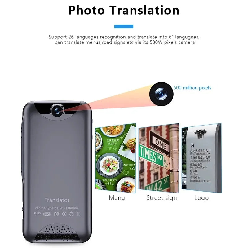 Hot Sell Upgrade 4G Translator T7 Intelligent Voice Translation 4.0inch Touch Screen Recording WIFI 138 Languag Translate Peaceful Pleasures Health and Wellness