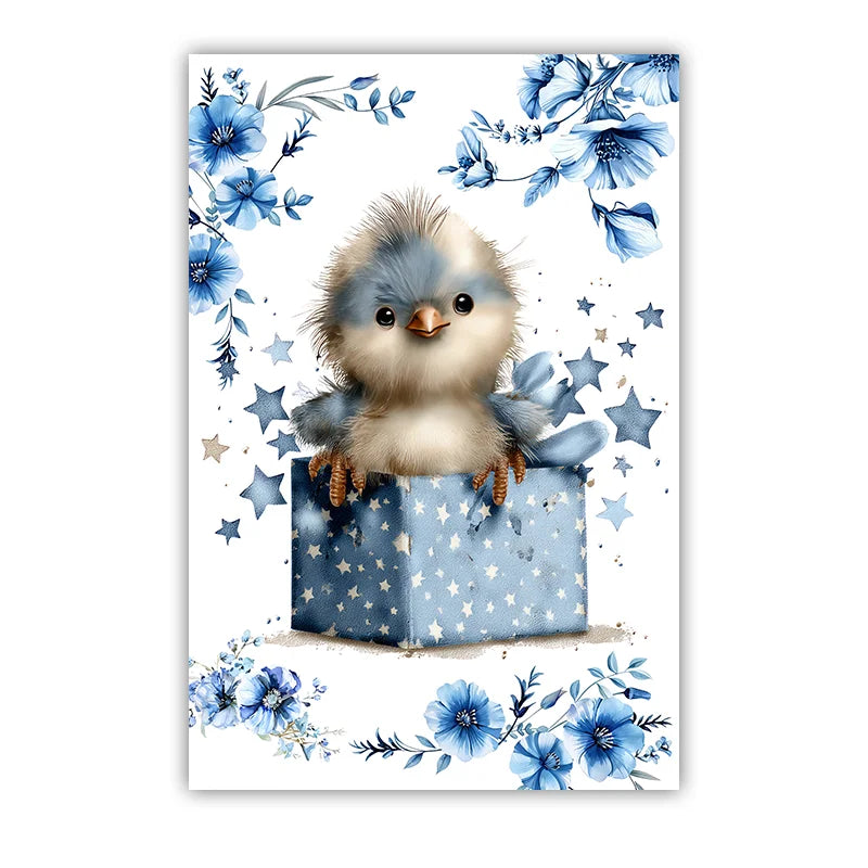 Custom Name Nursery Wall Art | Nordic Animal Canvas Print
