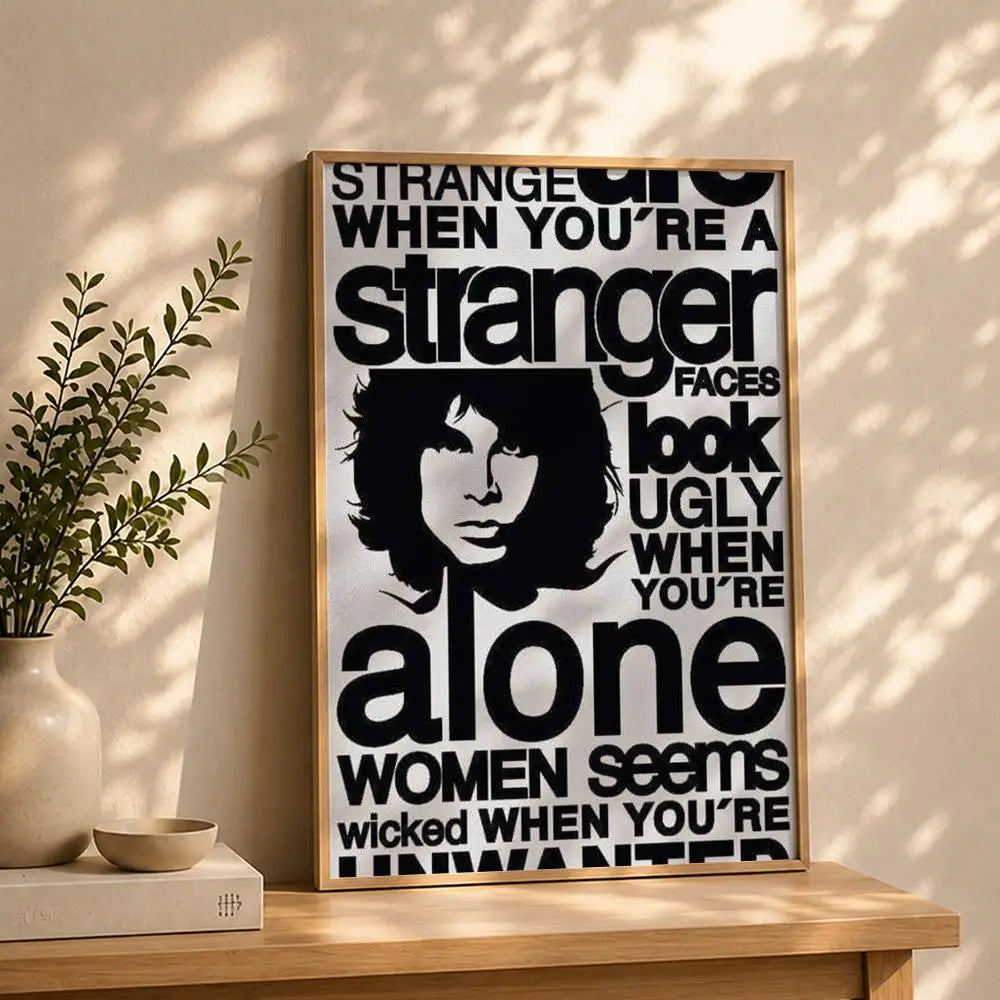 The Doors Band HD Self-Adhesive Waterproof Wall Poster Wall Art Poster Peaceful Pleasures Health and Wellness White9 40X50cmNoframe