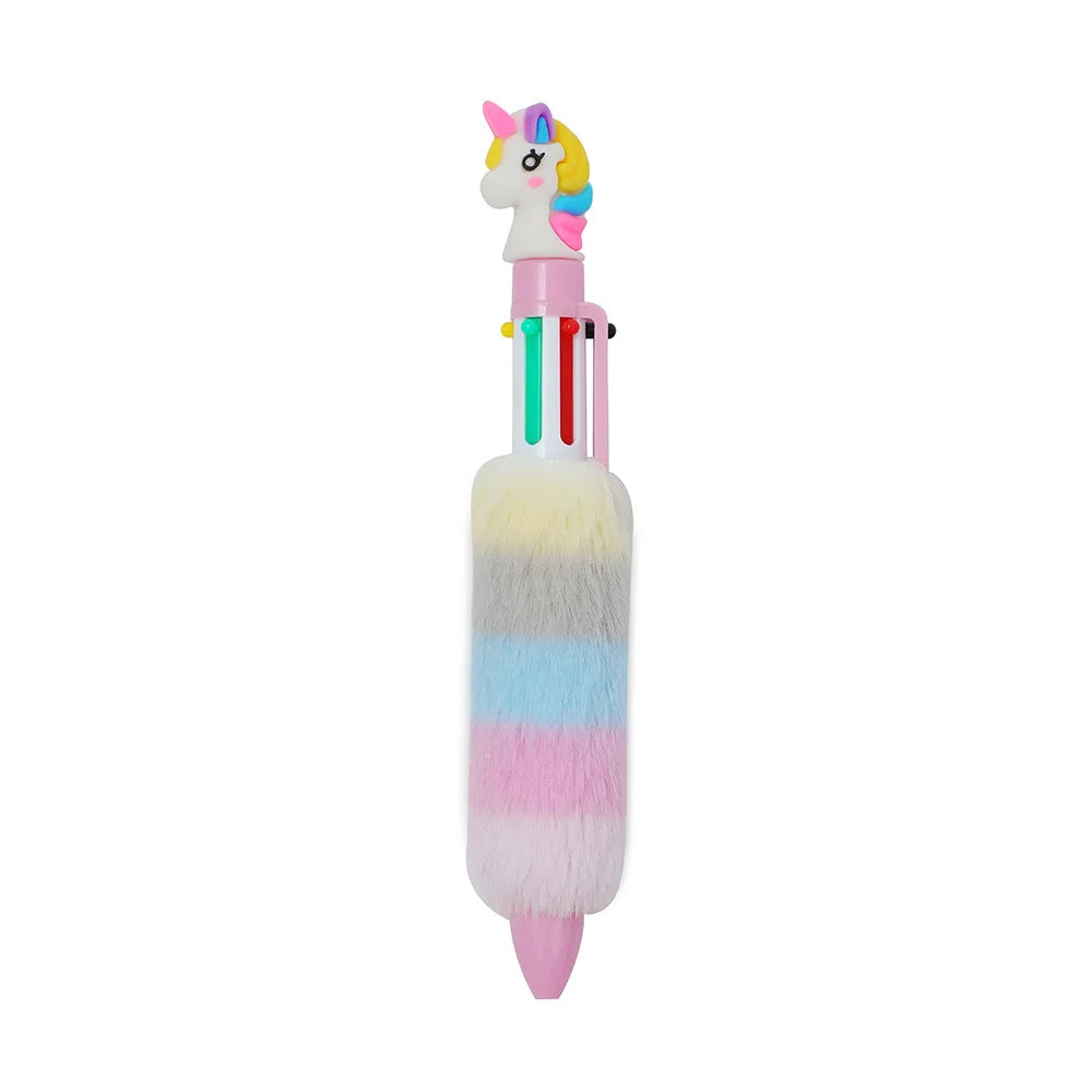 Kids Unicorn Plush Gel Pen Set – 6 Rainbow Colors for Girls