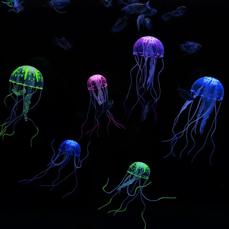 Luminous Jellyfish Aquarium Ornament | Glowing Fish Tank Decor
