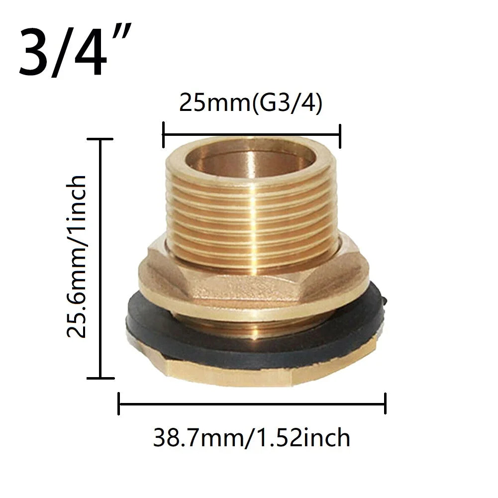 Brass Bib Tap Click-Lock Fitting for Water Tanks & Rain Butts