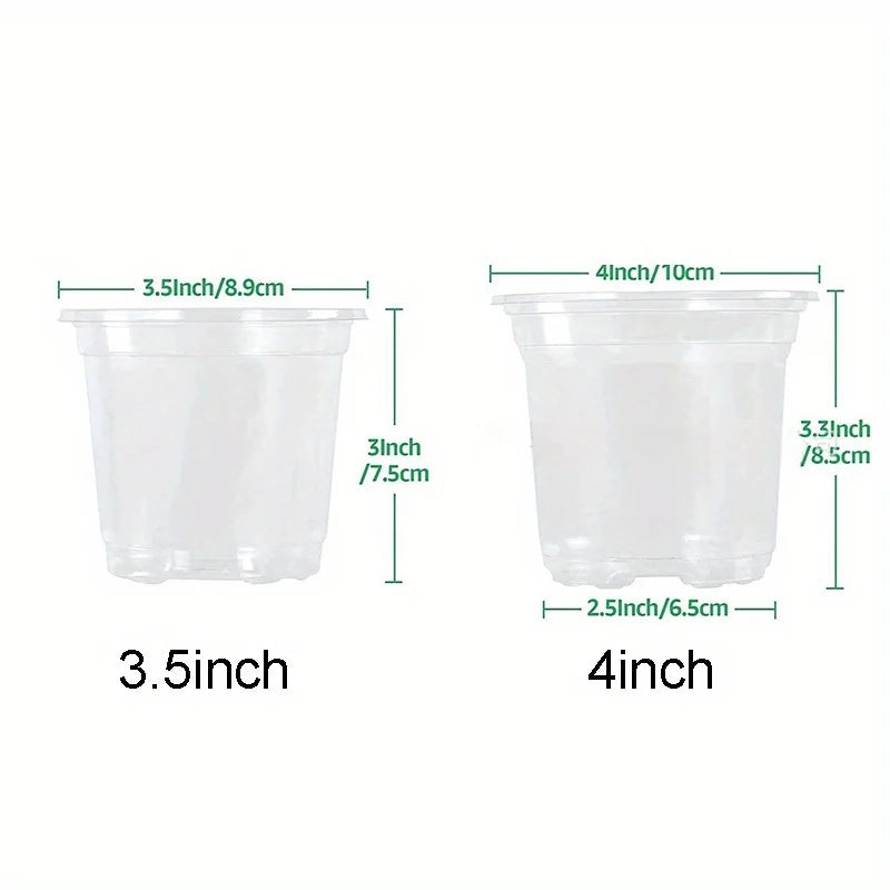 Clear Nursery Pots with Drainage Holes – Transparent Variety Pack Nursery Planter Pots Peaceful Pleasures Health and Wellness