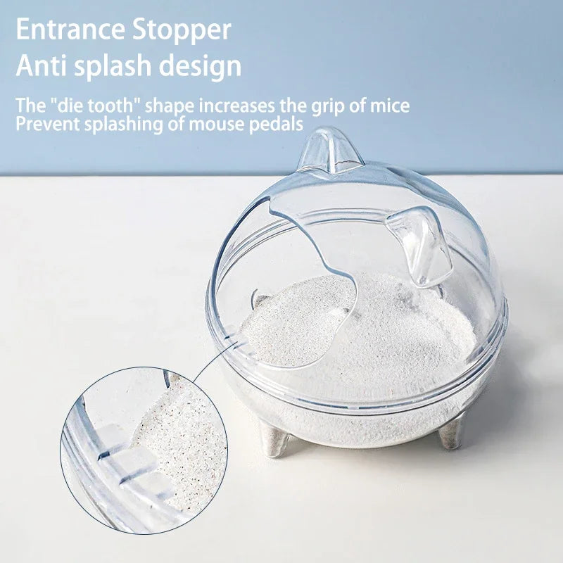 Transparent Hamster Sand Bath Cage | Splatter-Proof Shower Room