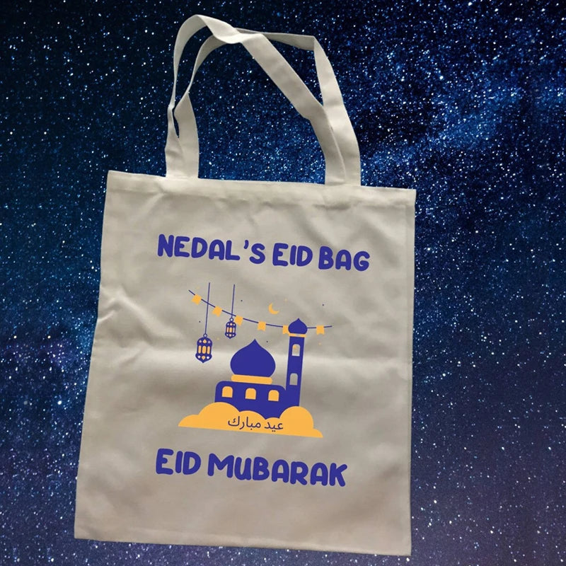 Personalized Mosque Canvas Tote Bag | Eid Ramadan Islamic Gift Personalized Tote Bag Peaceful Pleasures Health and Wellness